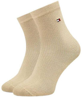 Tommy Hilfiger Dames effen enkelsokken van katoenmix (set van 2) Beige - L / XL