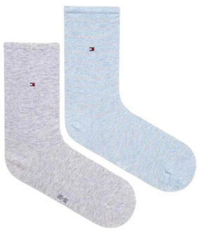Tommy Hilfiger Dames effen gestreepte sokken (set van 2) Grijs - 39-42