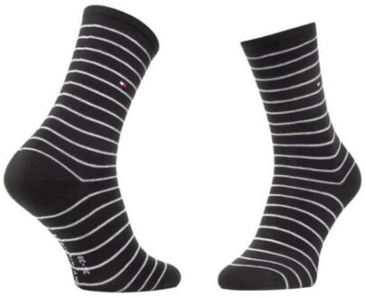 Tommy Hilfiger Dames effen gestreepte sokken (set van 2) Zwart - 35-38