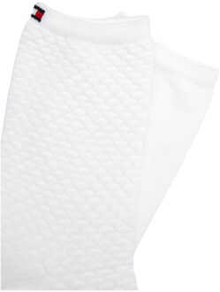 Tommy Hilfiger Dames effen katoen blend sokken (set van 2) - maat 35-38 Wit