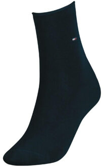 Tommy Hilfiger Dames effen kledingsokken katoenmix - maat 35-38 Blauw
