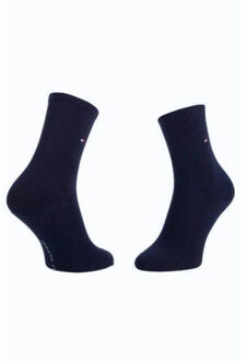 Tommy Hilfiger Dames effen sokken (set van 2) - maat 39-42 Blauw