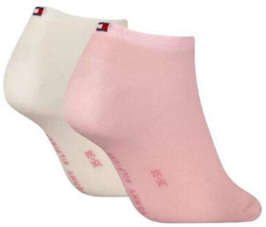 Tommy Hilfiger Dames enkel sokken met geborduurd logo (set van 2) - maat 39-42 Wit