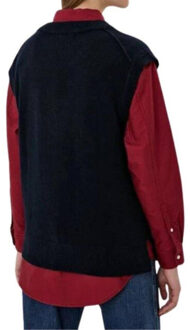 Tommy Hilfiger Dames geborduurd logo sweater vest Blauw - M