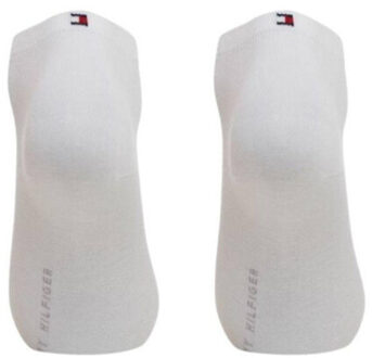 Tommy Hilfiger Dames geborduurde logo gladde enkelsokken (set van 3) Wit - 35-38