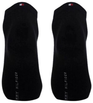 Tommy Hilfiger Dames geborduurde logo gladde enkelsokken (set van 3) Zwart - 35-38