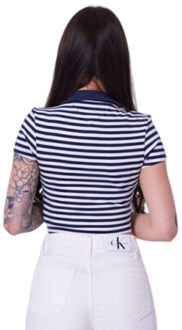 Tommy Hilfiger Dames gestreept poloshirt Wit - L