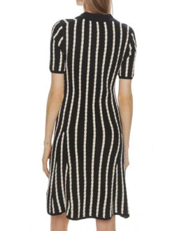 Tommy Hilfiger Dames kabelgebreide jurk met korte mouwen Wit - L
