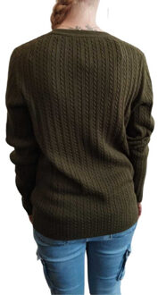 Tommy Hilfiger Dames kabelgebreide trui top Groen - S