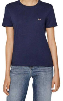 Tommy Hilfiger Dames logo crew neck regular t-shirt Blauw - XS