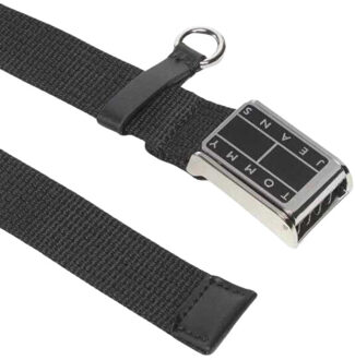 Tommy Hilfiger Dames logo metalen gesp riem - maat 75 Zwart