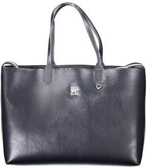 Tommy Hilfiger Dames shopper tas met metalen logo Tommy Hilfiger , Blue , Dames - ONE Size