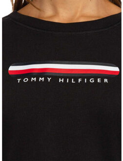 Tommy Hilfiger Dames sweatshirt katoenmix met logo - maat XS Zwart