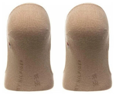 Tommy Hilfiger Damessokken met logogaren (set van 2) - maat 39-42 Beige