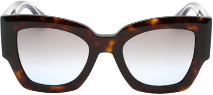 Tommy Hilfiger dikke zonnebril met donker havanabruin montuur - One Size