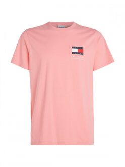 Tommy Hilfiger Dm0dm18263 flag tee tic tickled pink t-shirt crew neck je Blauw - XL