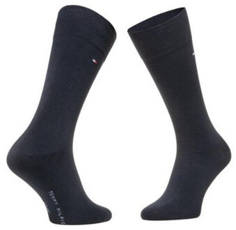 Tommy Hilfiger Effen gestreepte sokken heren (set van 2) Blauw - 43-47