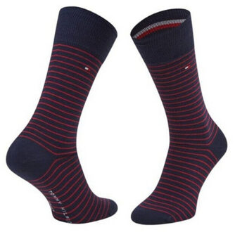 Tommy Hilfiger Effen gestreepte sokken heren (set van 2) Blauw - 43-47