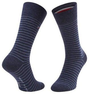 Tommy Hilfiger Effen gestreepte sokken heren (set van 2) - maat 39-42 Blauw