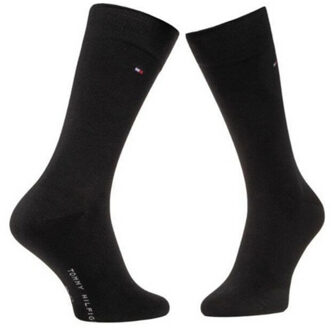 Tommy Hilfiger Effen gestreepte sokken heren (set van 2) Zwart - 43-47