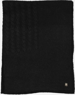 Tommy Hilfiger Elevated Chic fluffy sjaal black Zwart