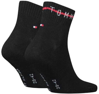 Tommy Hilfiger Enkelsokken met compressie voor heren (set van 2) Zwart - 43-47