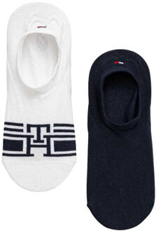 Tommy Hilfiger Enkelsokken met contrast voor heren - maat 43-47 Wit