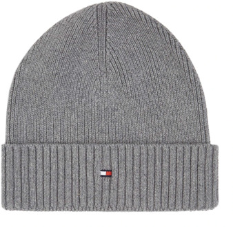 Tommy Hilfiger Essential Flag Beanie Heren grijs - 1-SIZE