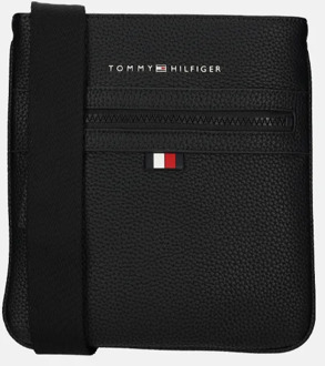 Tommy Hilfiger Essential PU mini crossbody tas black Zwart