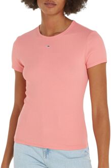 Tommy Hilfiger Essential Slim Rib-Knit Shirt Dames roze - XL