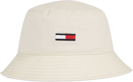 Tommy Hilfiger Flag Embroidery Bucket Hat Heren off white - 1-SIZE