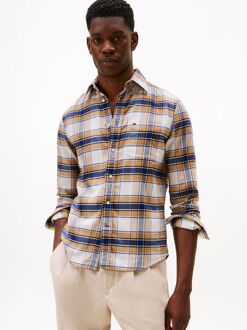 Tommy Hilfiger Flanel Overhemd Ruit Beige Multicolour - M,S