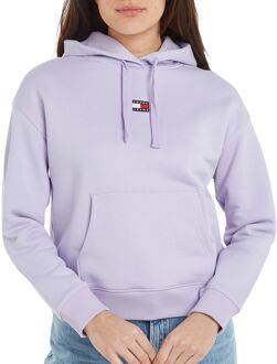Tommy Hilfiger Geborsteld katoenen hoodie met logo Tommy Hilfiger , Purple , Dames - Xl,L,M,S,Xs