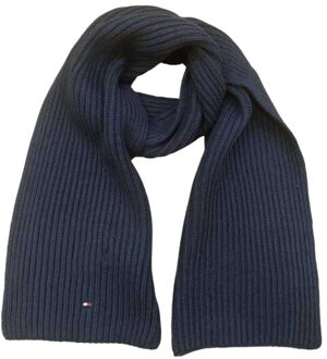 Tommy Hilfiger Gebreide sjaal met kinderlogo - maat S Blauw