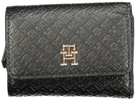 Tommy Hilfiger Gegraveerde Leren Portemonnee Zwart