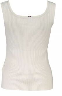 Tommy Hilfiger Geribbelde Tanktop Klassieke Stijl Ivoor