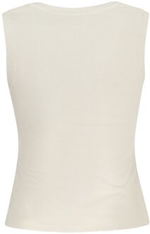Tommy Hilfiger Geribbelde Tanktop Met Logo Ivoor