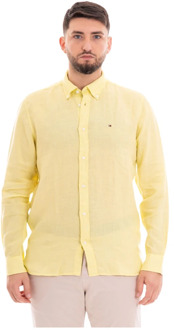Tommy Hilfiger Geverfd Regular Fit Shirt Tommy Hilfiger , Yellow , Heren - 2Xl,Xl,L,M,S
