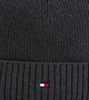 Tommy Hilfiger Grijze Pima Katoen Vlag Beanie Tommy Hilfiger , Gray , Heren - ONE Size