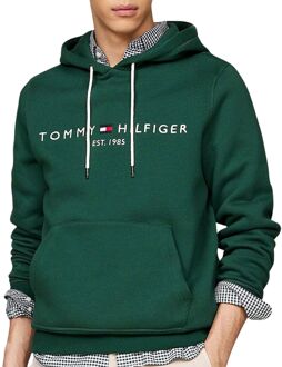 Tommy Hilfiger Groene Flex Logo Hoodie Casual Sweater Tommy Hilfiger , Green , Heren - 2Xl,Xl,L,S