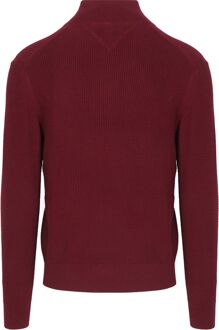 Tommy Hilfiger Half Zip Kabel Pullover Bordeaux Rood - XL,XXL