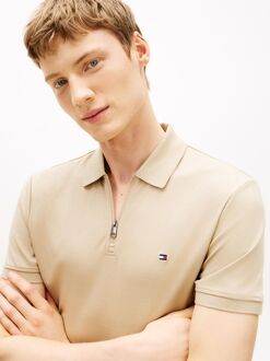 Tommy Hilfiger Half-Zip Polo Interlock Beige - L,M,XL,XXL