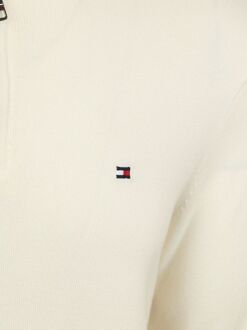 Tommy Hilfiger Half Zip Trui Essential Off White Wit - L,M,S,XL,XXL