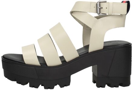 Tommy Hilfiger Heeled Leather Sandal Beige - 41