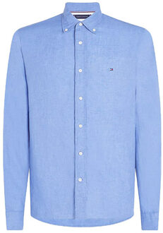 Tommy Hilfiger Heldere Blauwe Linnen Button Down Shirt Tommy Hilfiger , Blue , Heren - Xl,L,M,S