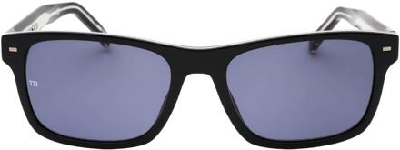 Tommy Hilfiger Heren Blauwe Lens Zonnebril (Zwart)