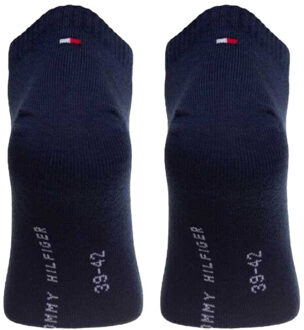 Tommy Hilfiger Heren contrast gestreepte enkelsokken (set van 2) Blauw - 43-47