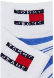 Tommy Hilfiger Heren contrast gestreepte sokken (set van 2) Wit - 43-46