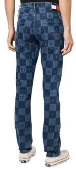 Tommy Hilfiger Heren denim leren badge jeans - maat 30 Blauw