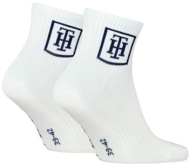 Tommy Hilfiger Heren enkelsokken van katoenmix (set van 2) Wit - 39-42